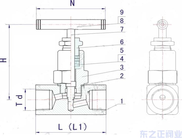 美標螺紋針型閥結構圖