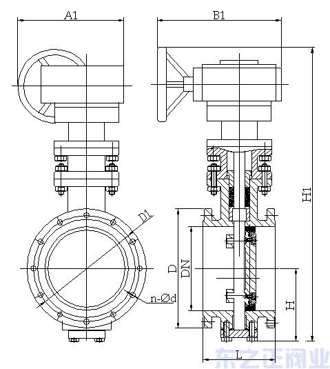 化工部蝶閥結構圖