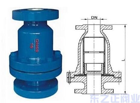 節能梭式止回閥結構圖 節能梭式止回閥結構圖