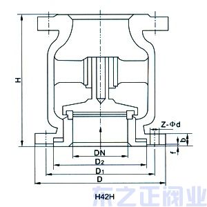 不銹鋼立式止回閥結構圖