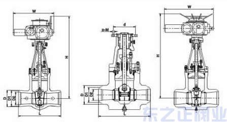 高溫高壓電動電站閘閥結(jié)構(gòu)圖