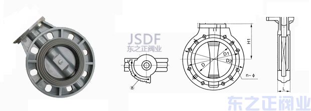 電動UPVC蝶閥結構圖1