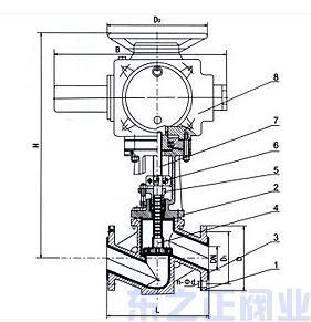 電動襯氟截止閥結構圖