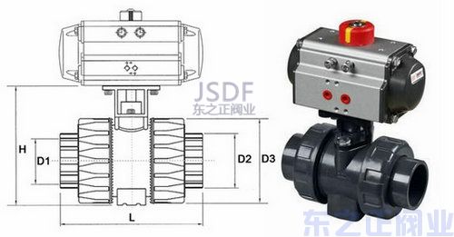 氣動(dòng)UPVC球閥結(jié)構(gòu)圖