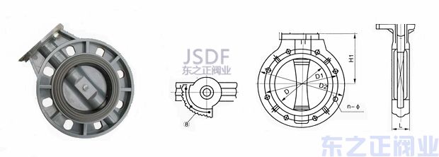 氣動upvc蝶閥結構圖