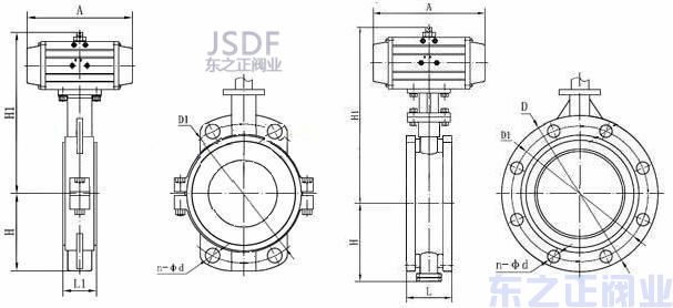 氣動(dòng)軟密封蝶閥結(jié)構(gòu)圖