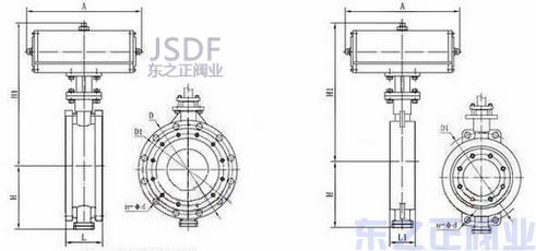 氣動三偏心蝶閥結構圖