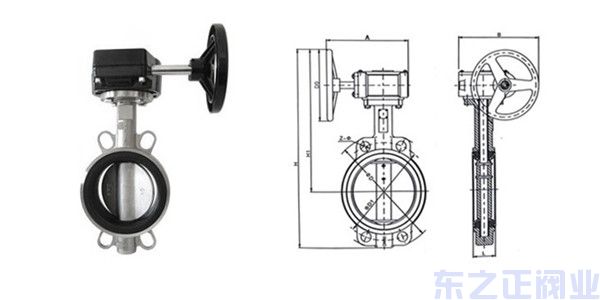 對(duì)夾不銹鋼蝶閥結(jié)構(gòu)圖